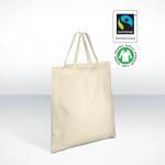 "Fair Trade" Bio Baumwolltasche, kurzer Henkel 