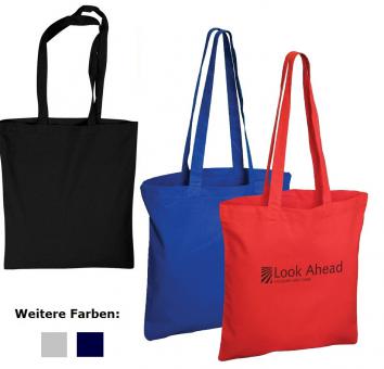 Baumwolltasche farbig - lange Henkel 