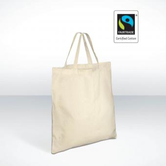 Fair Trade Baumwolltasche, kurzer Henkel 