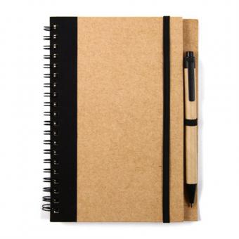 Notizbuch mit Stift und Gummiband 
