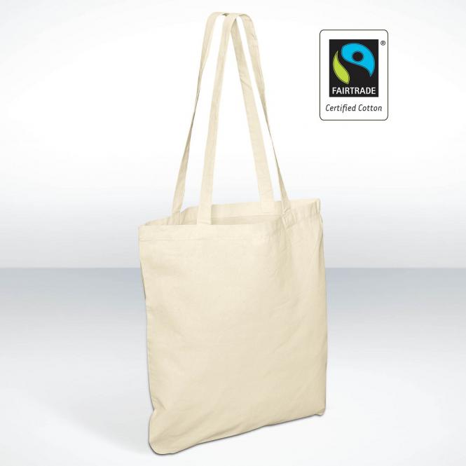 Fair Trade Baumwolltasche, langer Henkel 